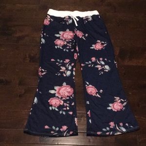 NWOT! Navy with pink flowers lounge pants